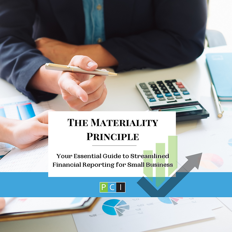 A professional presenting a financial report. "the materiality principle: your essential guide to streamlined financial reporting for small business".