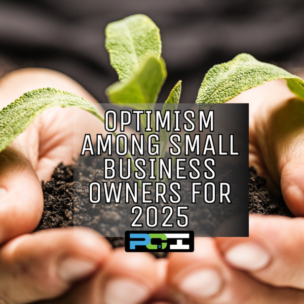 Small business owners are optimistic for future success in 2025. Two hands cupped together holding a sprouting plant and dirt are pictured.