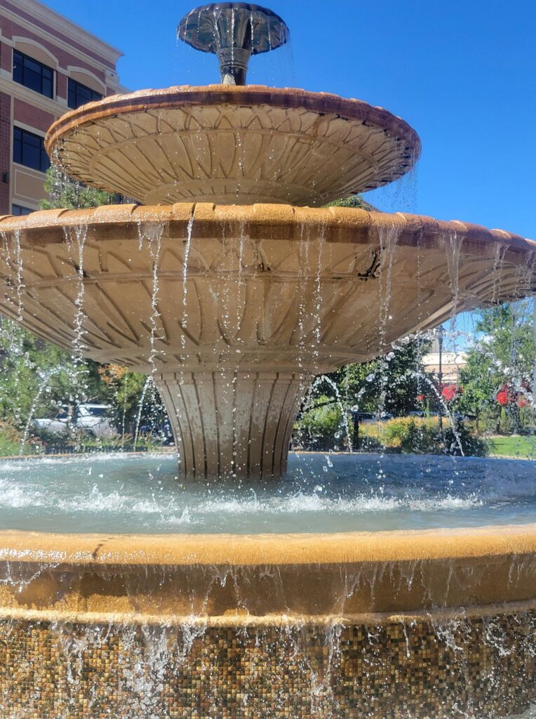 Fountain at Southglenn mall in Centennial, CO.